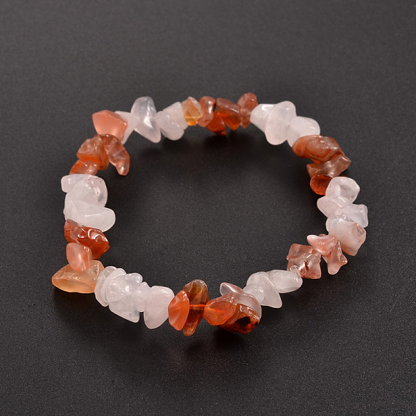 

PandaHall Chips Gemstone Beaded Stretch Bracelets, Red Agate, 50mm Carnelian