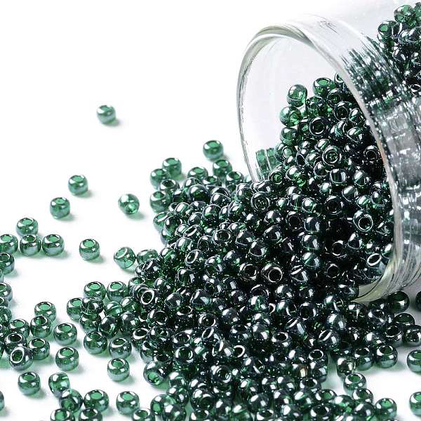 

PandaHall TOHO Round Seed Beads, Japanese Seed Beads, (118) Transparent Luster Green Emerald, 11/0, 2.2mm, Hole: 0.8mm, about 1110pcs/bottle...