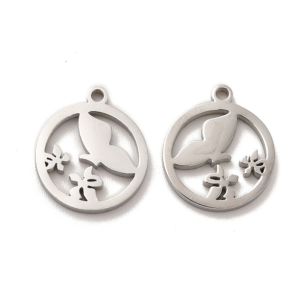 

PandaHall 304 Stainless Steel Charms, Flat Round with Bird and Flower, Stainless Steel Color, 15x13x1.4mm, Hole: 1.4mm 304 Stainless Steel...