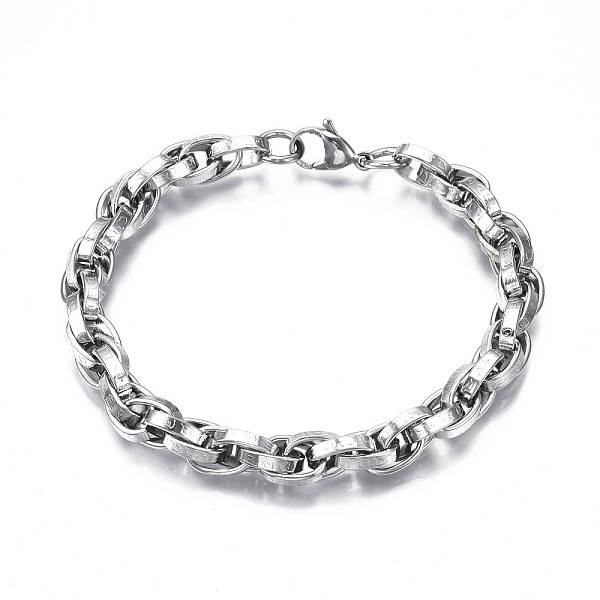 

PandaHall 201 Stainless Steel Rope Chain Bracelet, Aries Constellation Pattern Bracelet for Men Women, Stainless Steel Color, 9-1/8 inch...