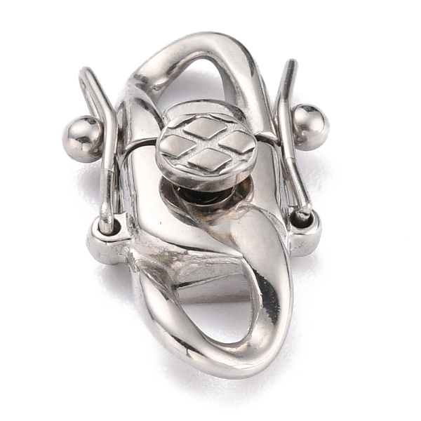 

PandaHall 304 Stainless Steel Clasps, Stainless Steel Color, 21.5x13x6.5mm, Hole: 3x3.5mm 304 Stainless Steel