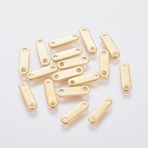 

PandaHall 201 Stainless Steel Chain Tabs, Chain Extender Connectors, Oval, Golden, 12x3x1mm, Hole: 1.4mm 201 Stainless Steel