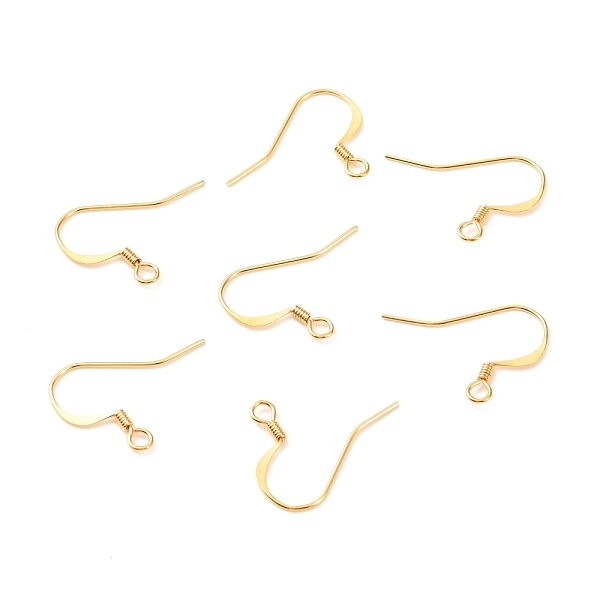 

PandaHall Brass Earring Hooks, with Horizontal Loop, Long-Lasting Plated, Real 18K Gold Plated, 17x22.5x0.7mm, Hole: 2mm, 21 Gauge, Pin...
