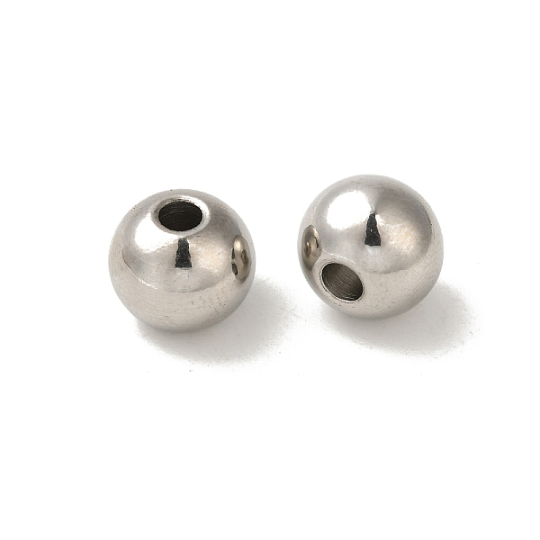 

PandaHall 304 Stainless Steel Beads, Round, Stainless Steel Color, 10x8mm, Hole: 3mm 304 Stainless Steel Round
