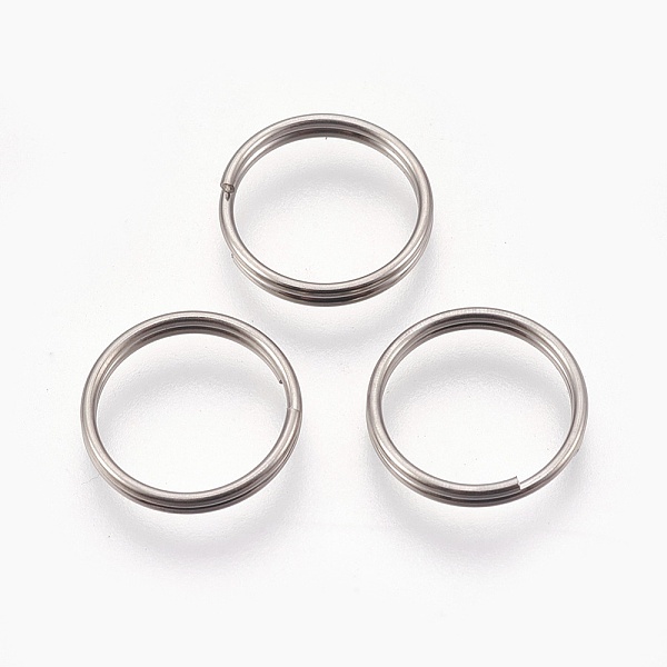 

PandaHall Titanium Alloy Split Rings, Double Loops Jump Rings, Platinum, 14x2mm, Inner Diameter: 13mm Alloy Ring