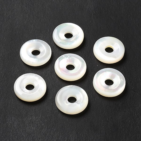 

PandaHall Natural White Shell Beads, Donut/Pi Disc, White, 12x3mm, Hole: 3mm White Shell Donut White