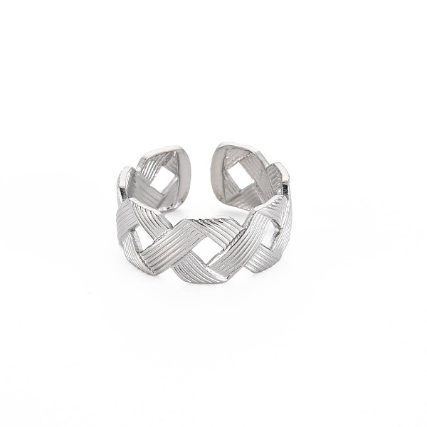 

PandaHall 304 Stainless Steel Hollow Open Cuff Ring for Women, Stainless Steel Color, US Size 9 1/4(19.1mm) 304 Stainless Steel
