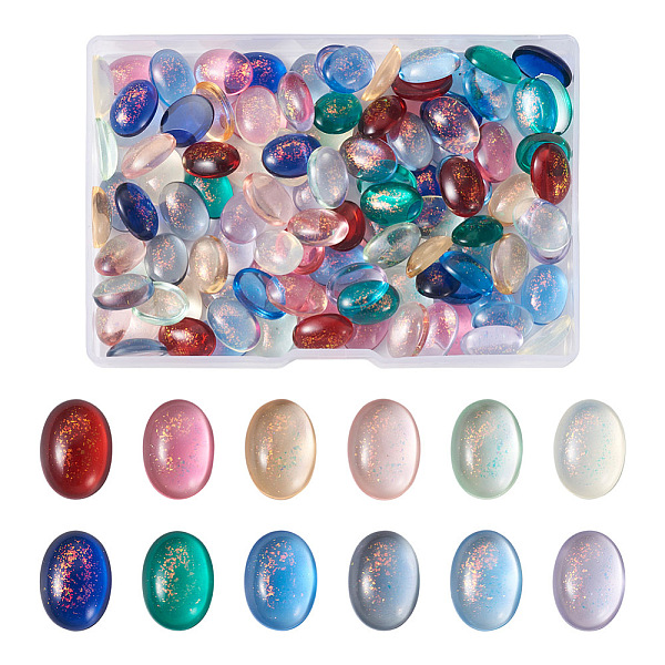 Cheriswelry 120pcs 12 Farben Transparente Harz-Cabochons