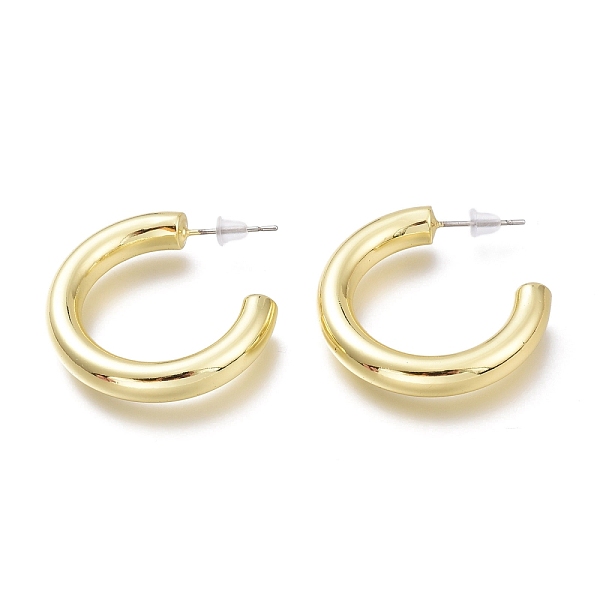 

PandaHall Brass Half Hoop Earrings, with Steel Pin and Plastic Ear Nuts, Long-Lasting Plated, Ring, Real 18K Gold Plated, 28.7mm, Pin: 0.6mm...