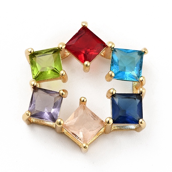 

PandaHall Rack Plating Brass Micro Pave Colorful Cubic Zirconia Slide Charms, Long-Lasting Plated, Lead Free & Cadmium Free, Star with...