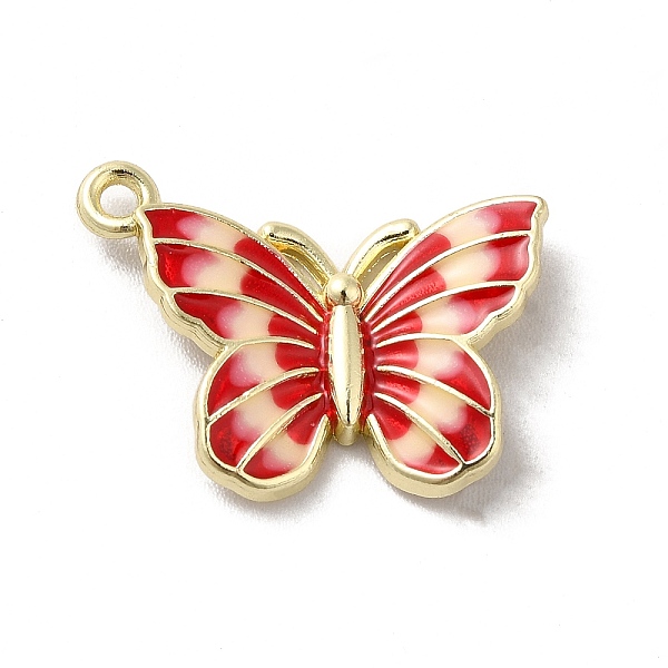 

PandaHall Alloy Enamel Pendants, Light Gold, Butterfly Charm, Red, 23x19x3.5mm, Hole: 1.5mm Alloy+Enamel Butterfly Red