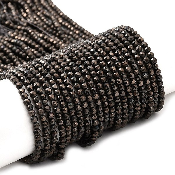 

PandaHall Electroplate Glass Beads Strands, Full Plated, Faceted Round, Gunmetal Plated, 3x2.5mm, Hole: 0.7mm, about 149pcs/strand, 14.57''...