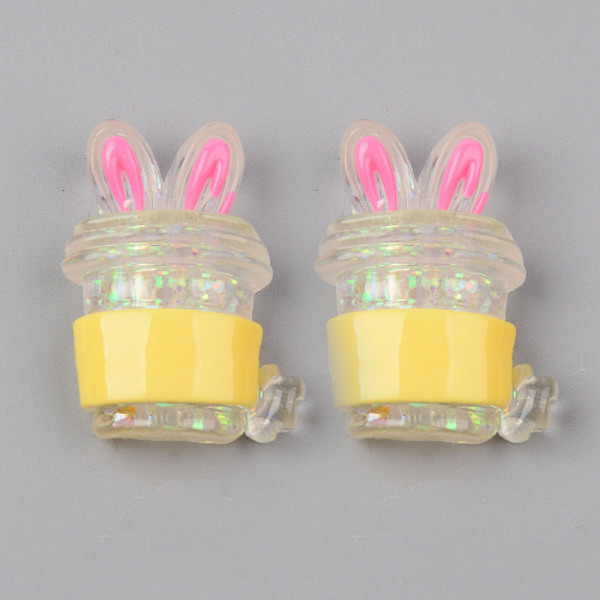 

PandaHall Resin Cabochons, with Glitter Sequins, Bottle with Rabbit Ear Shape, Gold, 20x15x7mm Resin Bottle Gold