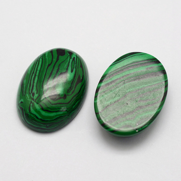 

PandaHall Synthetic Malachite Cabochons, Oval, 25x18x7mm Malachite Oval