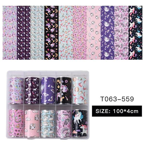 

PandaHall Unicorn Pattern Nail Art Transfer Stickers, Nail Decals, DIY Nail Tips Decoration for Women, Mixed Color, 40mm, about 1m/roll..., Multicolor