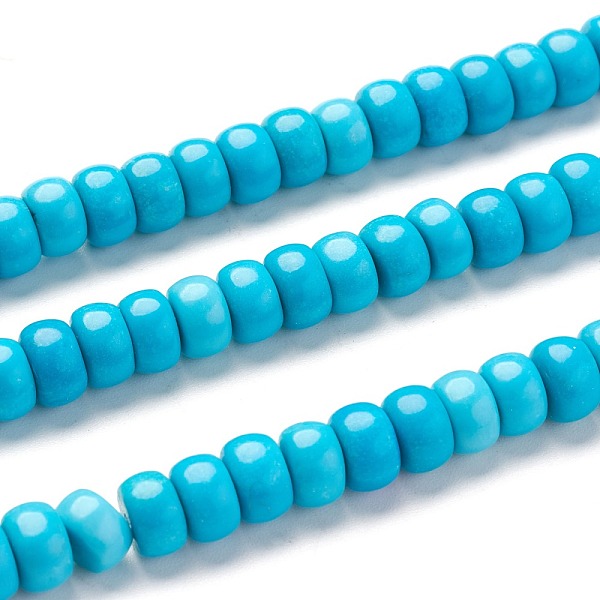 

PandaHall Synthetic Turquoise Beads, Dyed, Rondelle, 7~7.5x4.2~4.5mm, Hole: 1mm, about 86pcs/strand, 15.55 inch(39cm) Synthetic Turquoise...