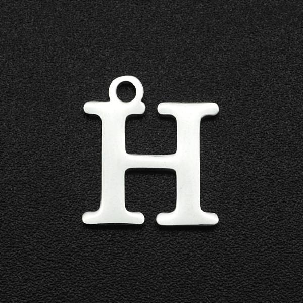 

PandaHall 201 Stainless Steel Charms, Laser Cut, Letter, Stainless Steel Color, Letter.H, 12x10.5x1mm, Hole: 1.5mm 201 Stainless Steel...