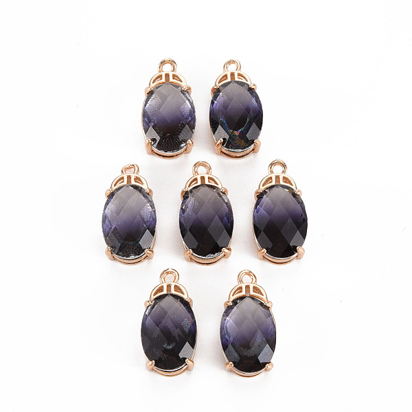 

PandaHall Rack Plating Brass Micro Pave Clear Cubic Zirconia Pendants, with Faceted Glass, Long-Lasting Plated, Cadmium Free & Lead Free...