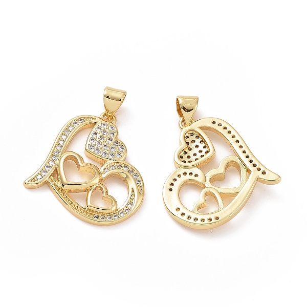 

PandaHall Brass Cubic Zirconia Pendants, Hollow Heart Charm, Golden, 23.5x22x2.5mm, Hole: 3x5mm Brass+Cubic Zirconia Heart Clear