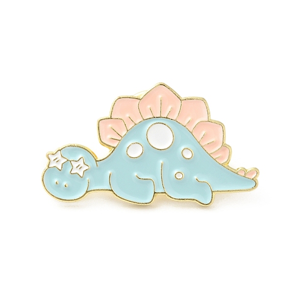 

PandaHall Cute Dinosaur Enamel Pin, Gold Plated Alloy Badge for Backpack Clothes, Stegosaurus Pattern, 17x30x1.5mm Alloy+Enamel Dinosaur
