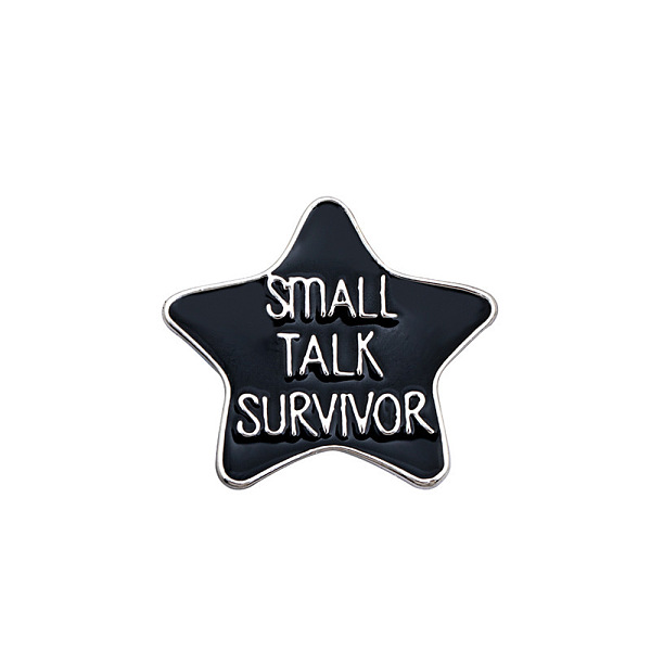 

PandaHall Halloween Word Small Talk Survivor Enamel Pin, Platinum Alloy Brooch for Backpack Clothes, Star Pattern, 25x28mm Alloy+Enamel Star..., Black