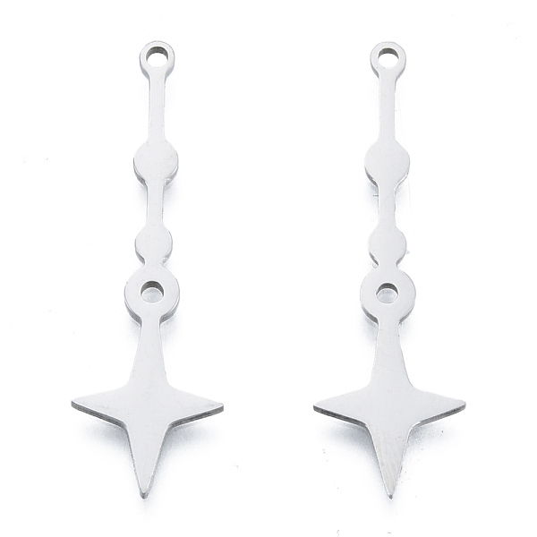

PandaHall 201 Stainless Steel Pendants, Star Charm, Stainless Steel Color, 36x11x1mm, Hole: 1.5mm 201 Stainless Steel Star