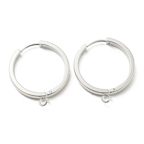 

PandaHall 201 Stainless Steel Huggie Hoop Earrings Findings, with Vertical Loop, with 316 Surgical Stainless Steel Earring Pins, Ring...
