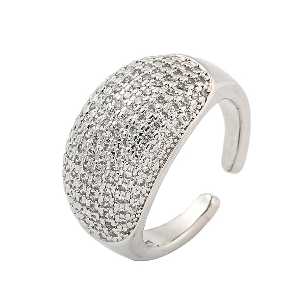 

PandaHall Real Platinum Plated Brass Micro Pave Clear Cubic Zirconia Cuff Rings, Open Rings for Women, Clear, Adjustable Brass+Cubic...