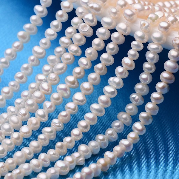 

PandaHall Potato Natural Cultured Freshwater Pearl Beads Strands, White, 3.5~4mm, Hole: 0.8mm, about 90~95pcs/strand, 13.78 inch(35cm) Pearl...