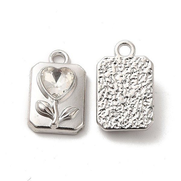 

PandaHall Glass Rectangle with Heart Pendants, with Platinum Alloy Finding, Long-Lasting Plated, Cadmium Free & Lead Free, Clear...