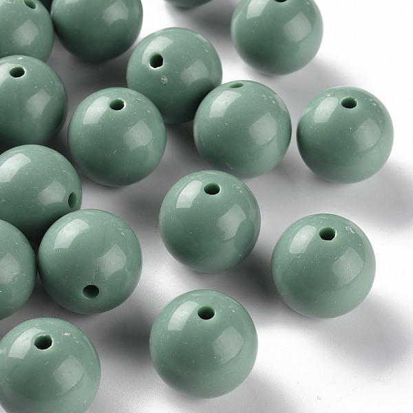 

PandaHall Opaque Acrylic Beads, Round, Cadet Blue, 20x19mm, Hole: 3mm, about 111pcs/500g Acrylic Round