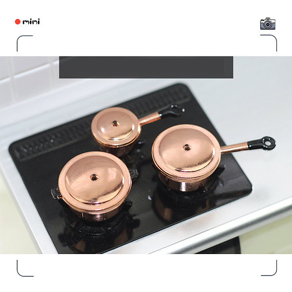 

PandaHall Mini Alloy Stovepots, Miniature Ornaments, Micro Landscape Dollhouse Accessories, Pretending Prop Decorations, Rose Gold..., Black