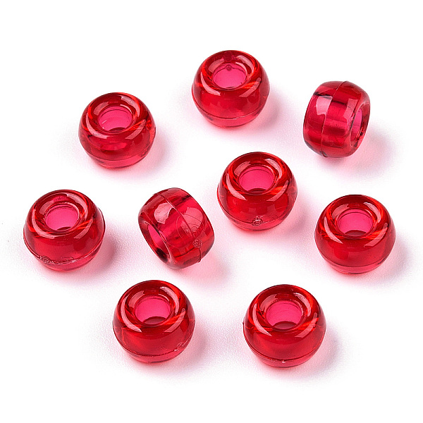 

PandaHall Transparent Plastic Beads, Barrel, FireBrick, 9x6mm, Hole: 3.8mm, about 1950pcs/500g Plastic Barrel Red
