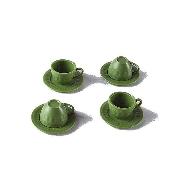 

PandaHall Plastic Tea Cup & Plate Miniature Ornaments, Micro Landscape Home Dollhouse Accessories, Pretending Prop Decorations, Dark Green...