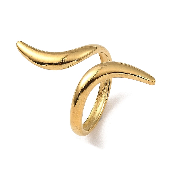 

PandaHall 304 Stainless Steel Open Cuff Rings, Twist Wire Wrap Ring, Real 18K Gold Plated, US Size 6 3/4(17.1mm) 304 Stainless Steel Twist