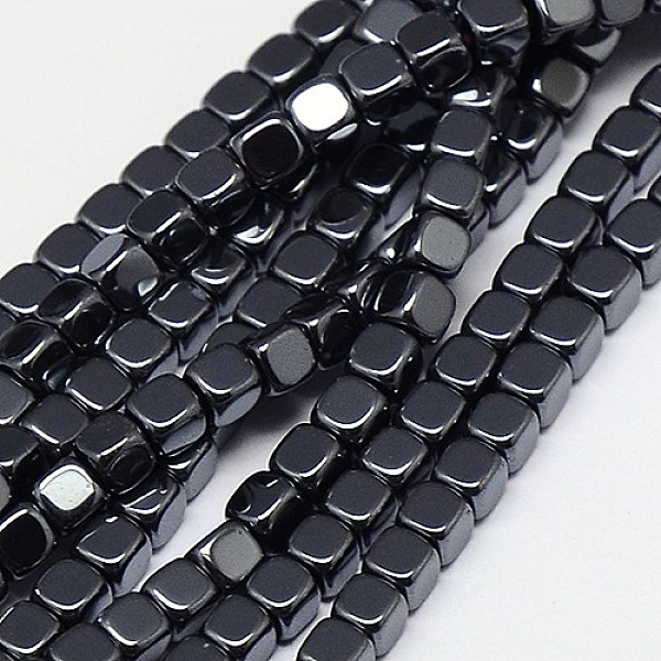 

PandaHall Electroplate Non-magnetic Synthetic Hematite Beads Strands, Cube, Grade A, Black Plated, 2x2x2mm, Hole: 0.6mm, about 200pcs/strand...