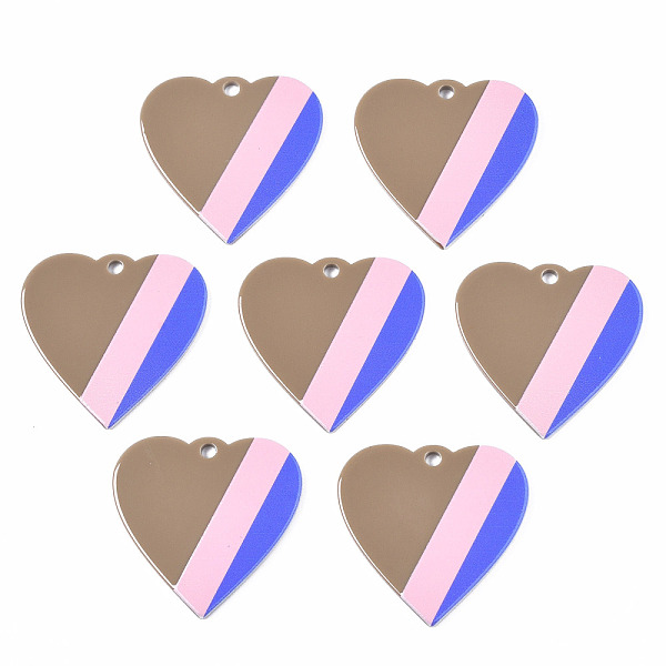 

PandaHall Acrylic Pendants, 3D Printed, Heart, Camel, 39x40x2~3mm, Hole: 3mm Acrylic Heart Brown