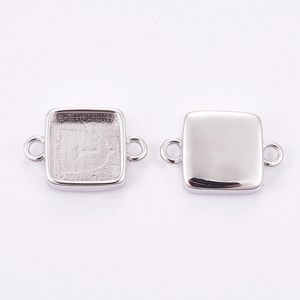 

PandaHall Brass Cabochon Connector Settings, Plain Edge Bezel Cups, Long-Lasting Plated, Square, Platinum, Tray: 10x10mm, 12x17.5x3.5mm...