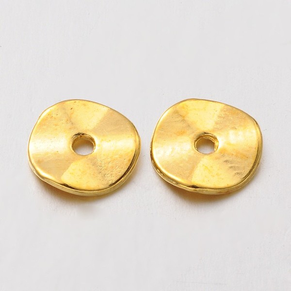 

PandaHall Tibetan Style Alloy Wavy Spacer Beads, Flat Round, Golden, Lead Free & Cadmium Free & Nickel Free, 10x1mm, Hole: 2mm Alloy Flat...
