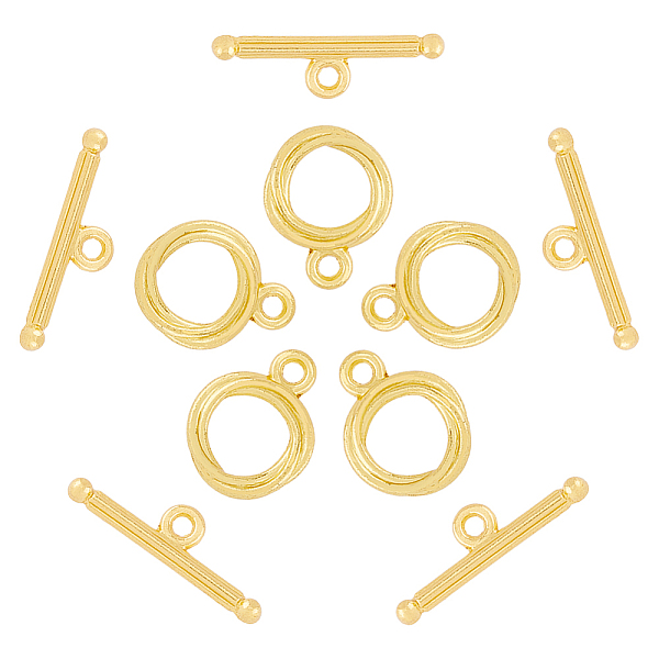 

PandaHall DICOSMETIC 50Sets Ring Toggle Clasps Closure Clasps Golden Twisted Toggle Clasps Alloy Connectors Bar and Ring Clasps Jewelry...