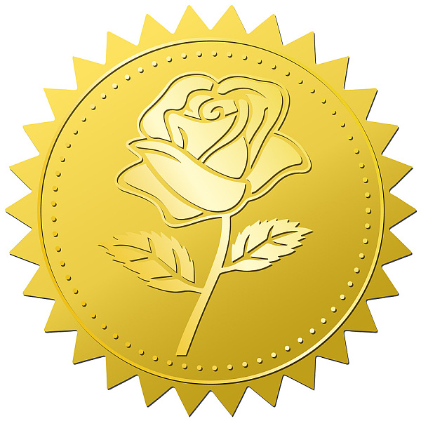 

PandaHall 34 Sheets Self Adhesive Gold Foil Embossed Stickers, Round Dot Medal Decorative Decals for Envelope Card Seal, Flower, 165x211mm...