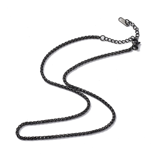 

PandaHall 304 Stainless Steel Wheat Chain Necklace for Men Women, Gunmetal, 15.87 inch(40.3cm) 304 Stainless Steel