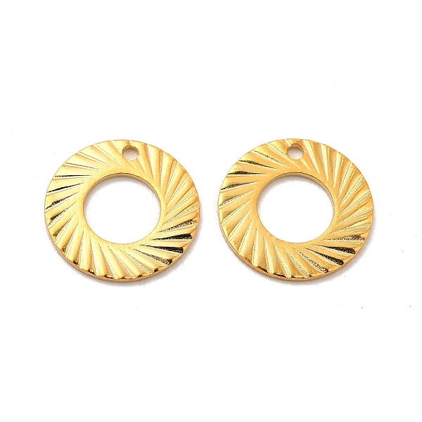 

PandaHall 201 Stainless Steel Pendants, Round Ring Charm, Real 24K Gold Plated, 13x0.5mm, Hole: 1.2mm 201 Stainless Steel Ring