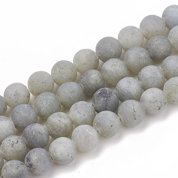 PandaHall Natural Labradorite Beads Strands, Frosted, Round, 10mm, Hole: 1.2mm, about 37~40pcs/strand, 14.9~15.1 inch(38~38.5cm) Labradorite...