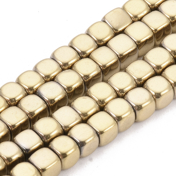

PandaHall Electroplate Non-magnetic Synthetic Hematite Beads Strands, Cube, Light Gold Plated, 4x4x4mm, Hole: 2mm, about 105pcs/strand, 15.7...