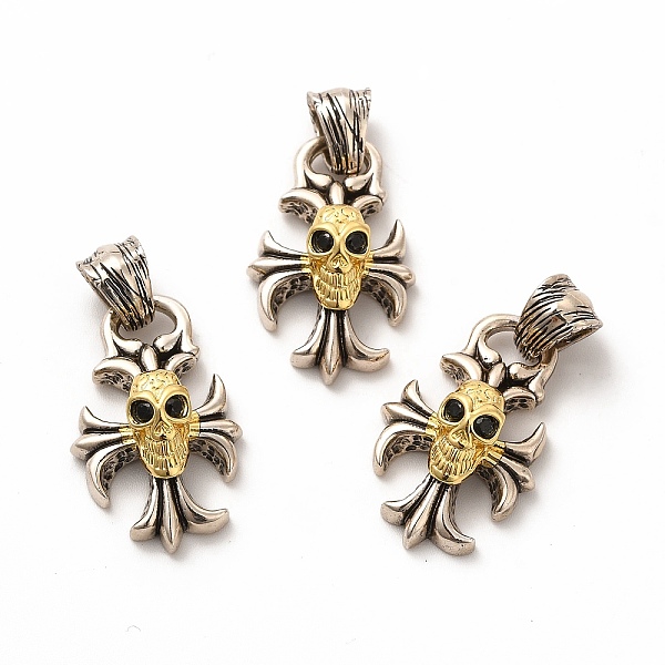

PandaHall Rack Plating Brass Micro Pave Cubic Zirconia Pendants, Long-Lasting Plated, Lead Free & Cadmium Free, Real 18K Gold Plated, Cross..., Black