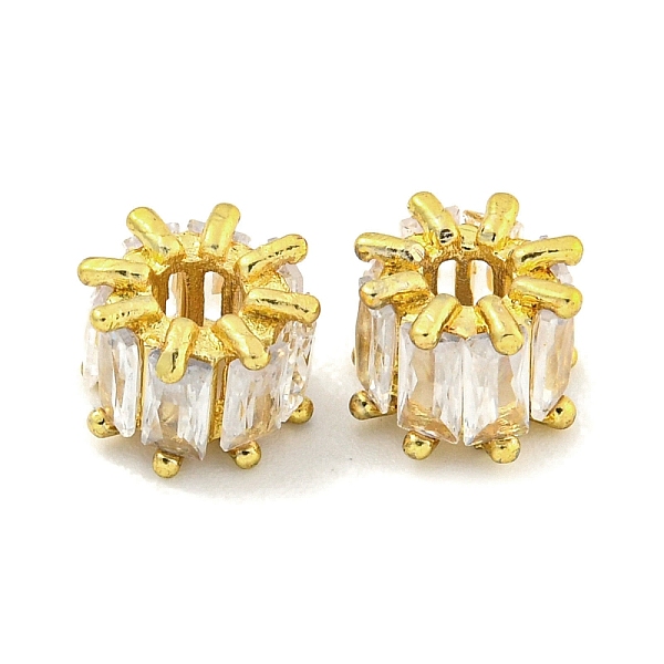 

PandaHall Rack Plating Brass Micro Pave Pink Cubic Zirconia European Beads, Long-Lasting Plated, Lead Free & Cadmium Free, Column, Real 18K..., Clear