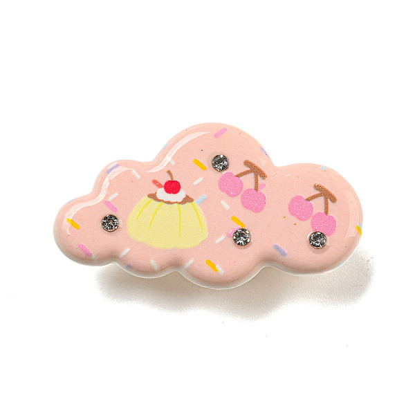 

PandaHall Cute Cloud Resin Alligator Hair Clips, Hair Accessories for Girls, Cherry, 24.5x44.5x13mm Resin Cherry Pink