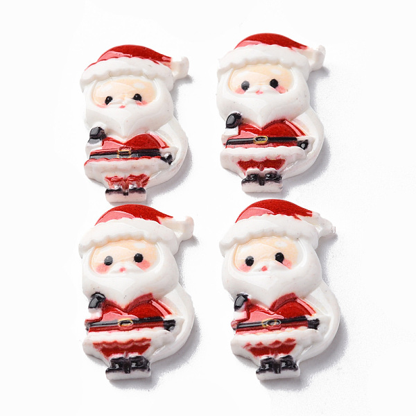 PandaHall Opaque Resin Cabochons, Father Christmas, Red, 23x14x4mm Resin Human Red