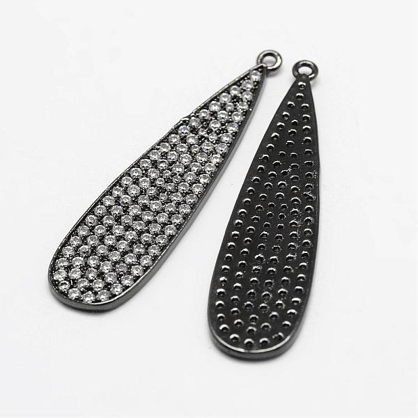 Tropfen Messing Micro Pave Zirkonia Anhänger